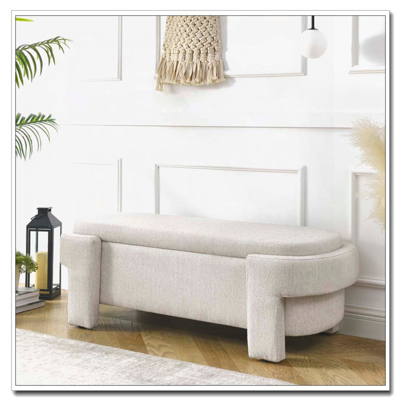 Banc de rangement rabattable, Beige
