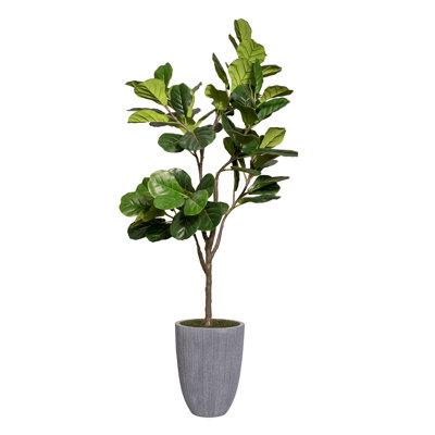 79.1'' Faux Fiddle Leaf Fig Tree in Planter
