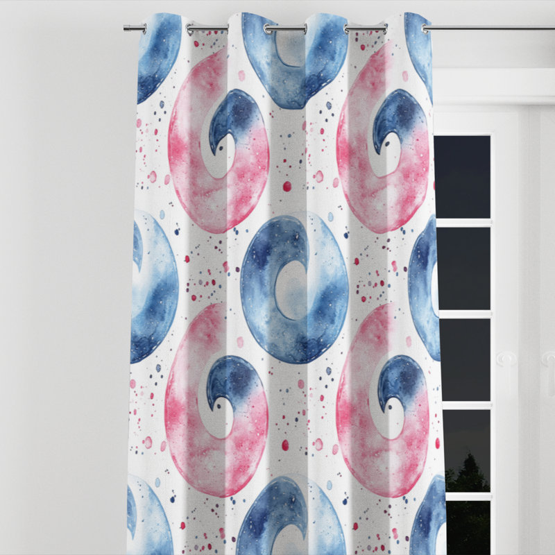 Symbol For Girls Window curtains - Modern Bairon Grommet Curtain - 1 Panel, 52" W x 90" L, Silver Grommets