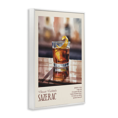 Sazerac on Reflective Surface Framed Giclee, design by Andreas Magnusson