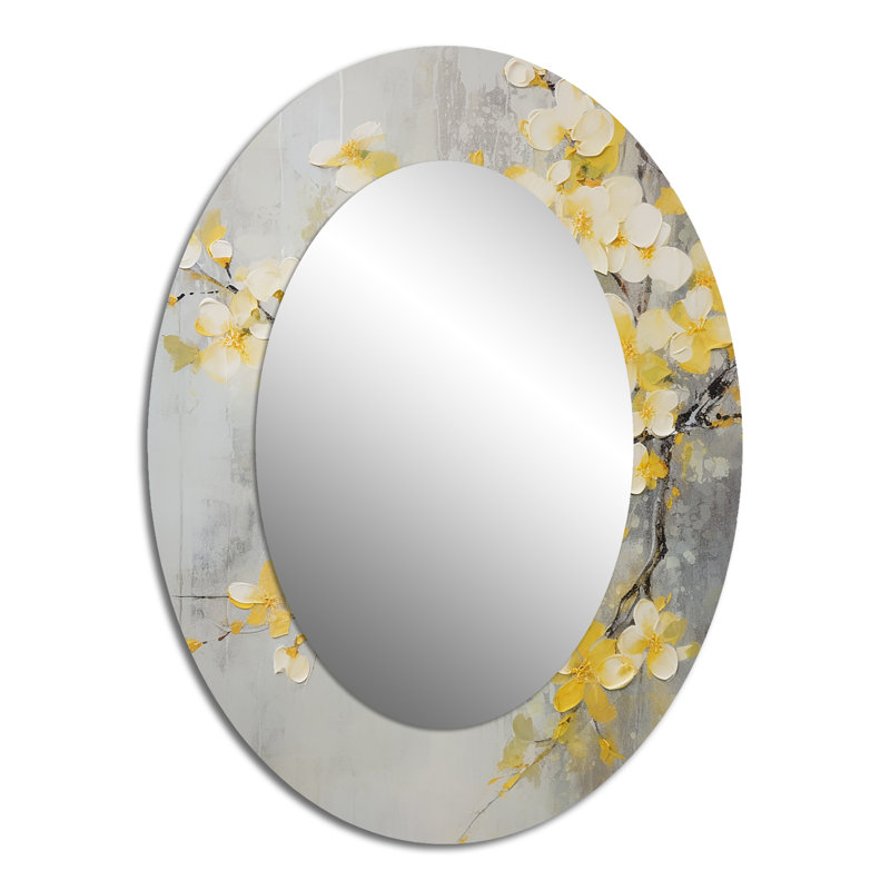 Apple Blossom Harmony XV - Miroir mural ovale traditionnel, 40 po x 30 po