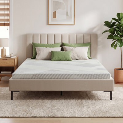 Surmatelas en mousse viscoélastique pour grand lit de 4 pouces, avec housse à fermeture à glissière amovible, base antidérapante en tissu doux et lavable à la machine