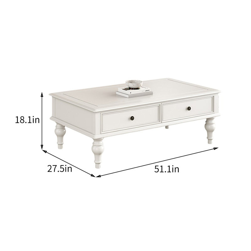 Table basse European Country Retro, Blanc