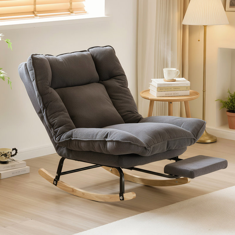Chaise berçante Corduroy, Gris