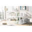 Lit double superposé blanc avec structure en bois de pin, idéal pour la décoration de la chambre à coucher, rehausse l'espace, construction solide, utilisation à long terme, maximise l'espace limité, garde-corps-1955838450