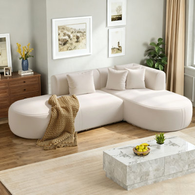 Canapé d'angle en forme de L de 107 po avec méridienne détachable, canapé modulaire courbé surdimensionné à 4 sièges profonds pour salon