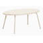 Table de salle à manger ronde en verre PE blanc cassé pour l'extérieur