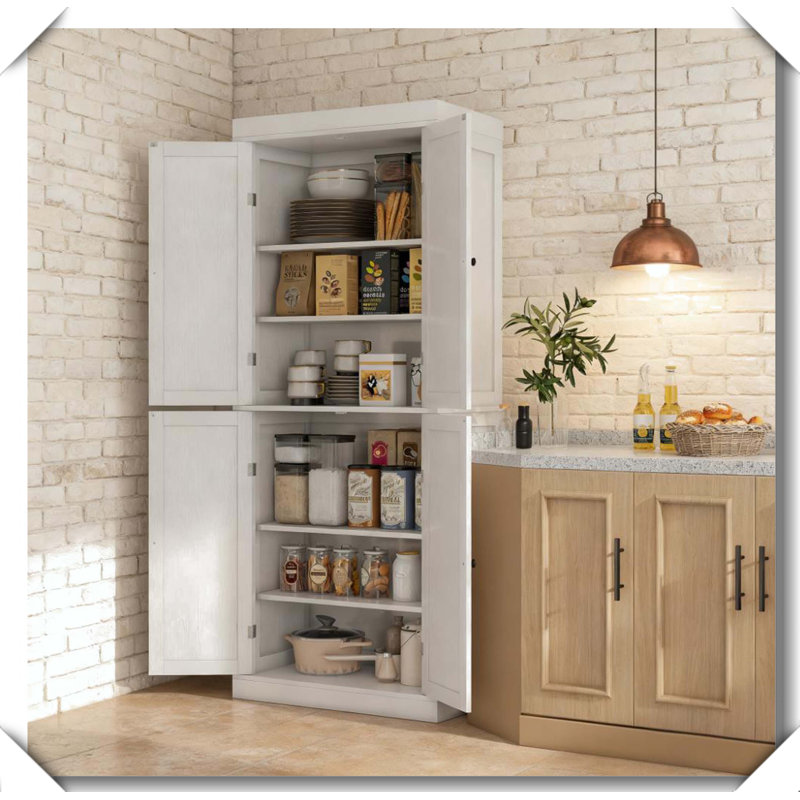 Modern Freestanding Food Pantry Cabinet Versatile Elegant Storage