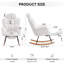 Chaise berçante rembourrée en tissu avec repose-pieds et dossier haut Teddy-37624799