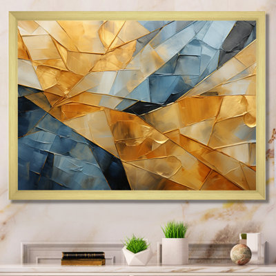 Hardedge Art Golden Geometry I - Modern Canvas Art Print