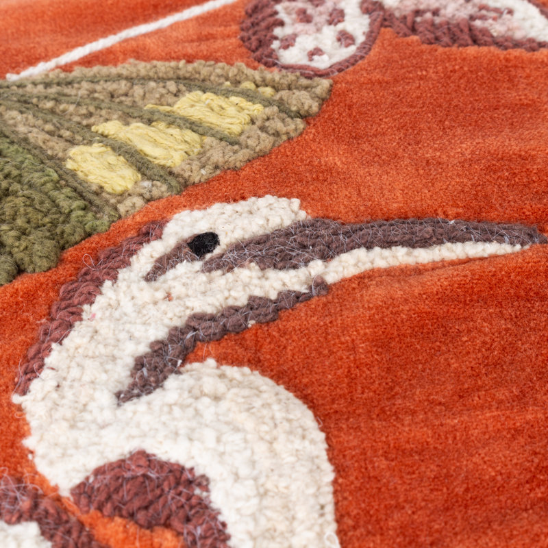 Kushiro Floral Orange Square Cushion
