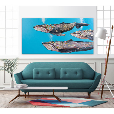 " Humpback Whale Pod " by Eli Halpin Painting Print