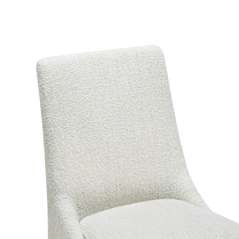 Chaise d'appoint rembourrée Niara, Tweed Merino Pearl Performance