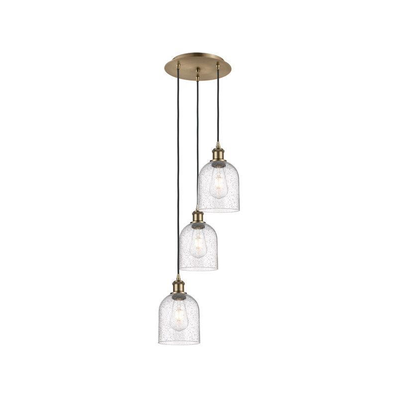 Odaniel 3 - Light Cluster Pendant, Antique Brass, Seedy