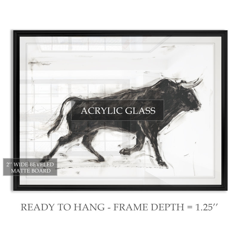 « toro ii », reproduction sur toile, H 18,5 po x l 24,5 po x P 1,5 po, Noir