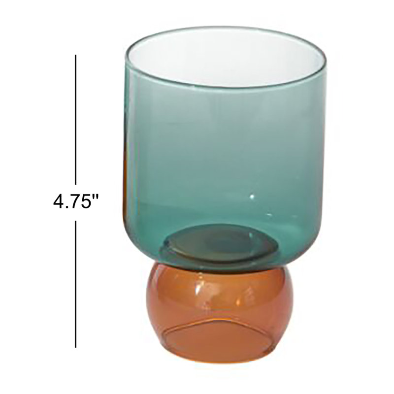 Yanely Handmade Highball Glass Set, Turquoise