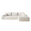 Canapé modulaire Boneless de 107 po avec méridienne en forme de L, canapé modulaire moderne à assise profonde, canapé rembourré pour la chambre à coucher du salon, aucun assemblage requis (tissu en velours côtelé moelleux)-1995821770-1995821783