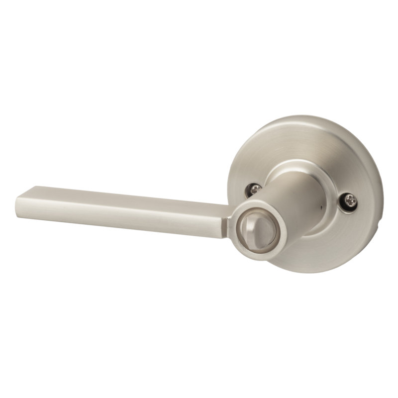 Mesa Round Privacy Lever,, Satin Nickel