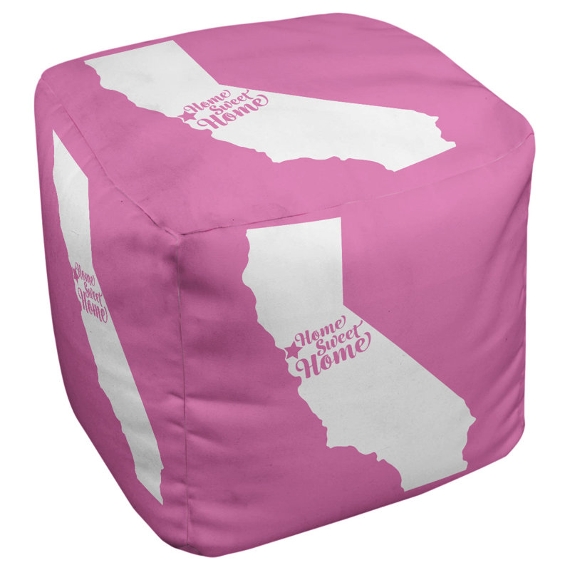 Upholstered Ottoman, Pink