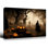 Toile d'Halloween murale d'Halloween, décoration murale de citation d'horreur nuit sombre 24 po x 16 po, décoration d'Halloween rétro pour galerie salon chambre à coucher