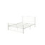Structure de lit en métal blanc pleine grandeur, système de fleurs unique, facile à assembler, pas de sommier tapissier nécessaire en métal, silencieux et stable, compatible avec les matelas en mousse à mémoire de forme, nécessaire-129628590