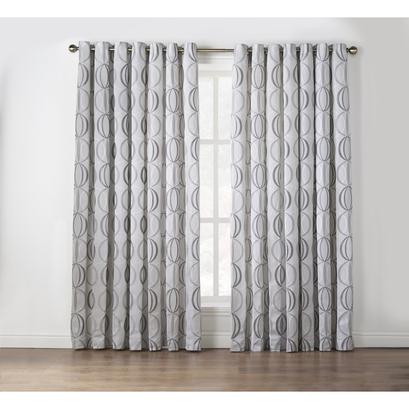 Maldonado Owen Pencil Pleat Room Darkening Curtains, 168 x 183 cm, Silver