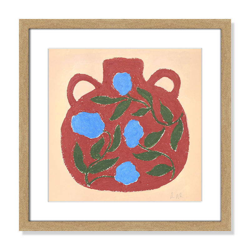 Vase n ° 04 par Camilla Bergqvist, H 17 po x l 17 po x P 1,25 po, Impression encadrée naturelle avec passe-partout
