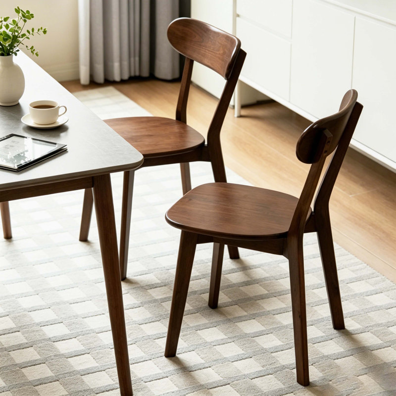 Chaise de salle à manger Mid-Century, 2, Walnut