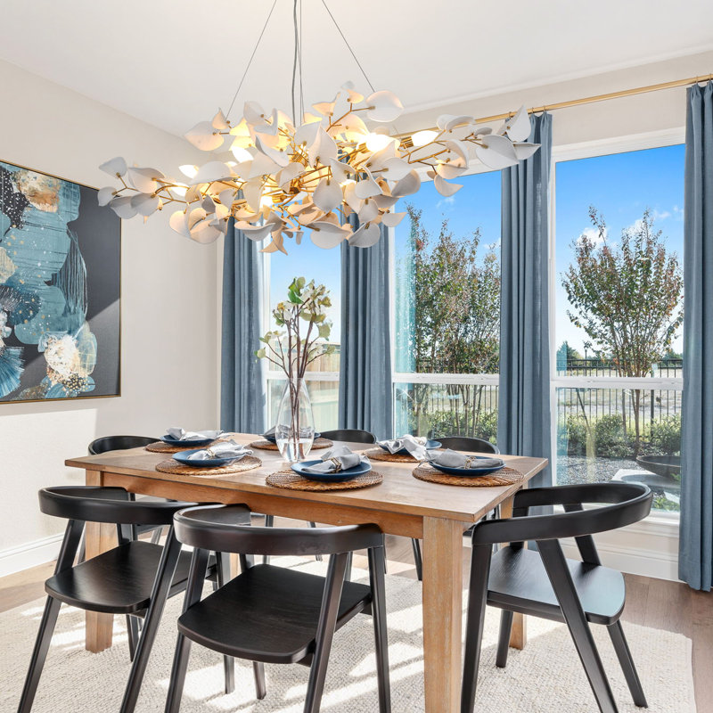 Luminaires suspendus en laiton à branches en céramique, Doré, H 23,62 po x l 59,06 po x P 59,06 po