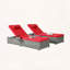 Ensemble de 2 chaises longues en rotin avec dossier réglable, coussins et table d'appoint-1419266422