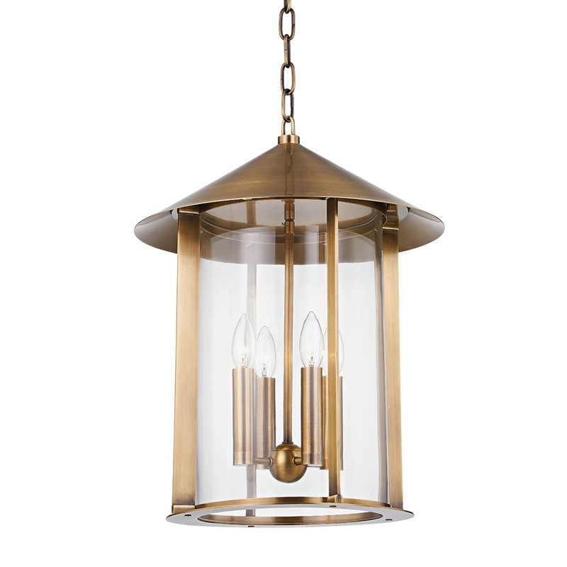 Long Beach Light Lantern, Patina Brass, 21.25" H x 12.5" W x 12.5" D