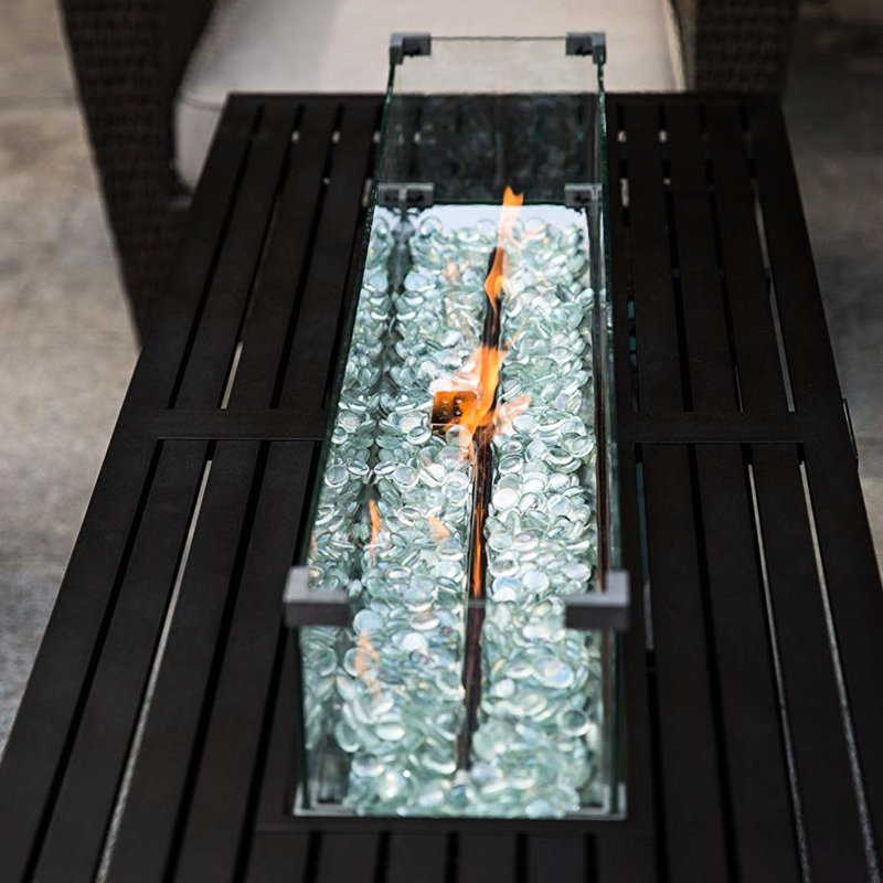 38,1 x 10,6 x 5,9 pouces pare-vent en verre trempé pour foyer - supports en alliage d'aluminium, améliore et affichage de la flamme, s'adapte à plusieurs tailles de verre transparent, assure une flamme de chauffage sécuritaire