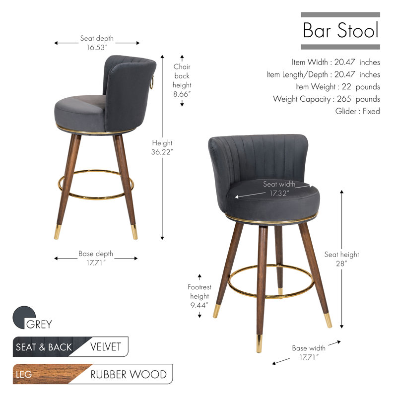 Tabourets de bar Pedra, gris