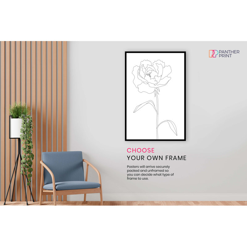 Peony Flower - No Frame Print, 76cm H x 51cm W x 0.5cm D