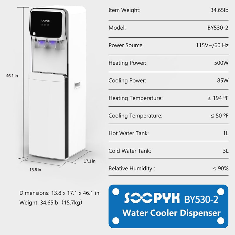 Distributeur d'eau autonettoyant SOOPYK UV avec 3 températures