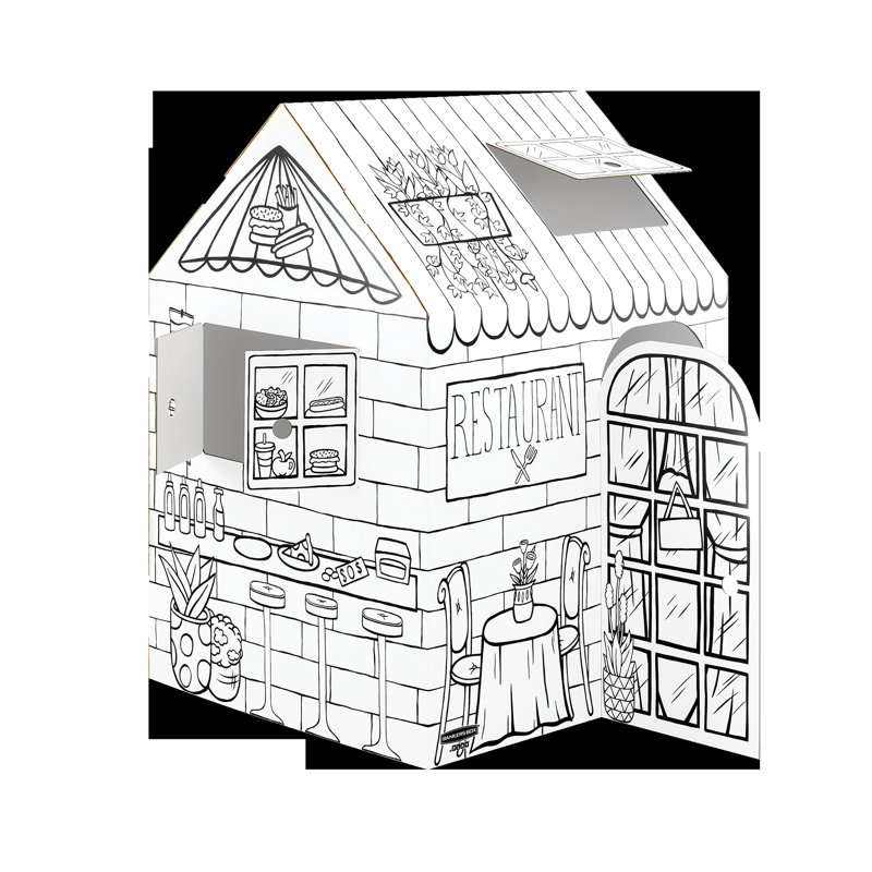 Maisonnette en carton 3,16 pi x 2,66 pi Bankers Box at Play Treats N Eats