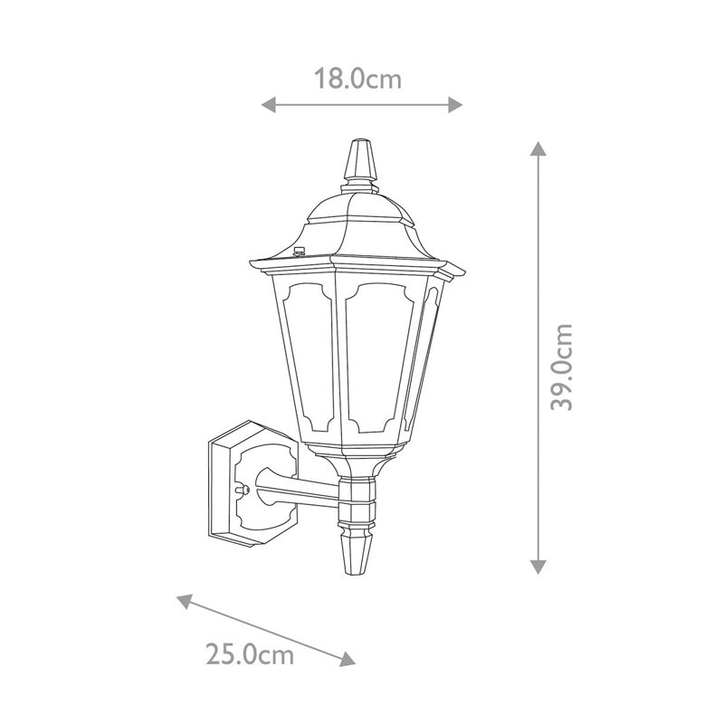 Favina Black 39cm H Outdoor Wall Lantern