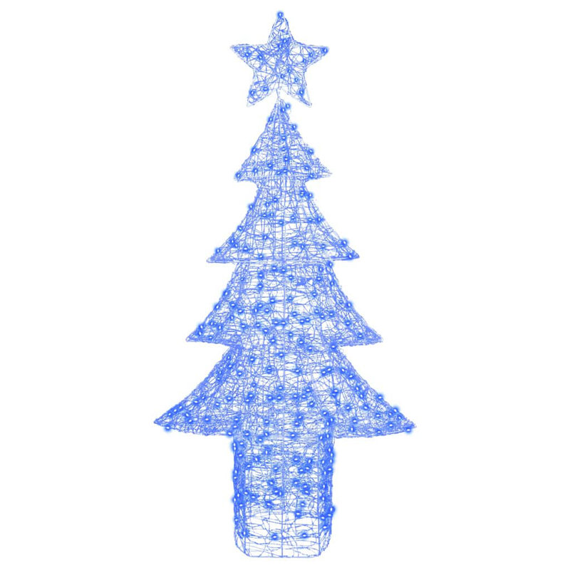vidaXL Christmas Tree with 240 LEDs Acrylic, 180cm H x 91.5cm W x 31cm D, Blue