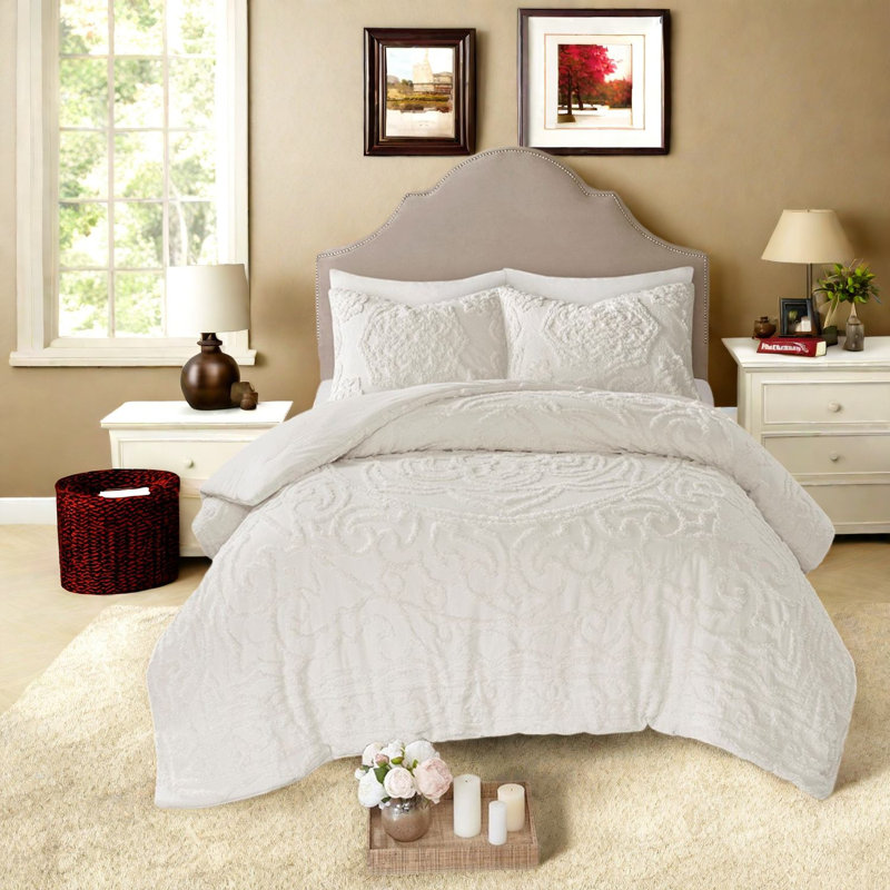 Ensembles de literie en chenille de coton confortables de style moderne simple / simple TG