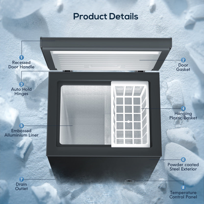 2.7 Cubic Feet Chest Freezer with Adjustable Temperature Controls, Black