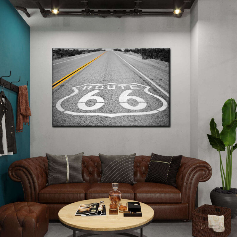 Route 66 Open Road Canvas Print, 34" H x 51" W x 1.25" D