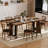 70.9" Rectangular Dining Table with Waterproof Marble Surface and Adjustable Legs