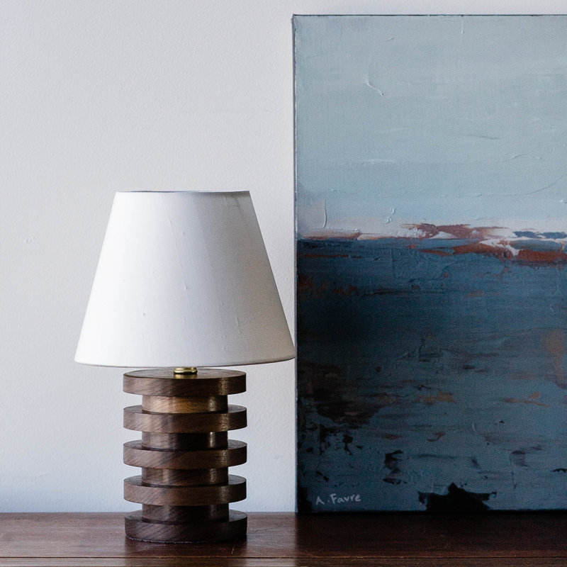 Lampe de table en bois massif Malmo
