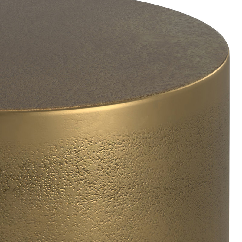 Cody 16" Round Antique Brass and Bronze Metal Side Table