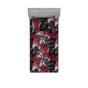 Fuchsia foncé / motif floral gris foncé