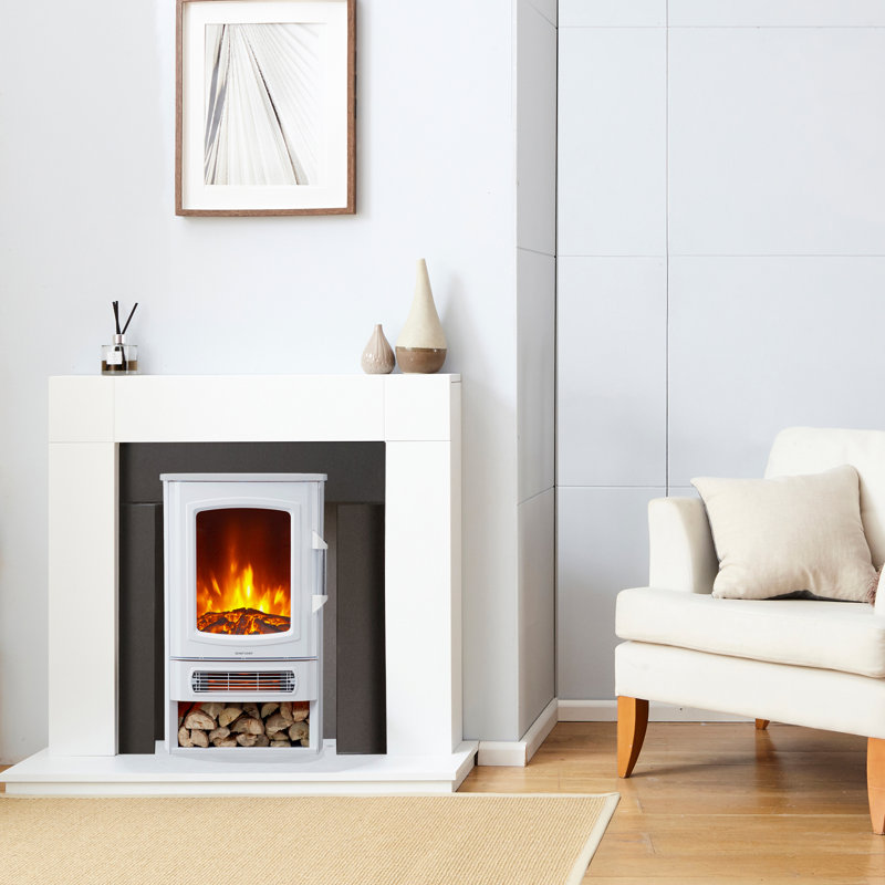 Corona Belfry Heating 44.5cm W Electric Fireplace, White