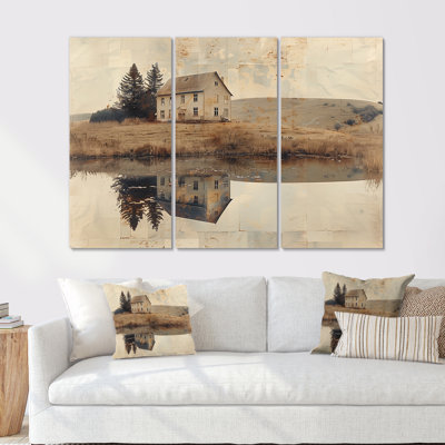 Brown American Farm Landscape III - Farm Wall Art Print Set