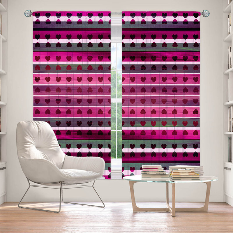 Rideau en polyester, L 40 po x L 52 po, Fuchsia