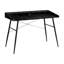 Bureau pour ordinateur portable de 48 pouces pour bureau à domicile, revêtement stratifié aspect marbre noir, rangement métallique, étagères incluses