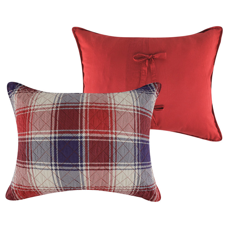 Taie d'oreiller à carreaux bleue Nicholas de Greenland Home Fashions, Standard